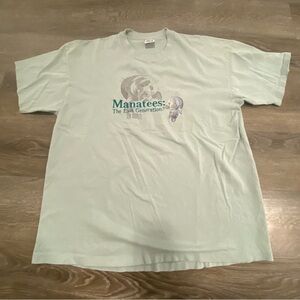 Anvil Mint Green Manatee Graphic Tee